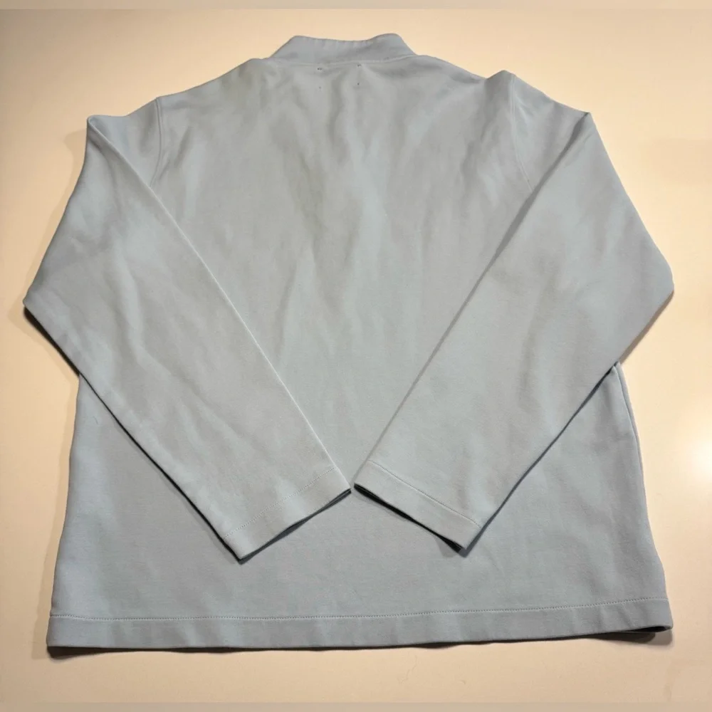 BONOBOS Men Size L Blue Quarter Zip Sweatshirt Long Sleeve Cotton Blend Slim Fit - Picture 2 of 7